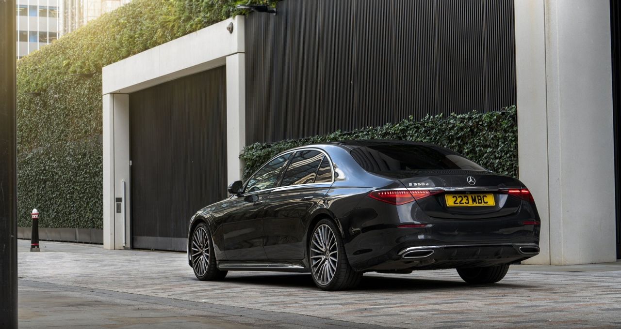 Executive chauffeur car outside a City of London office